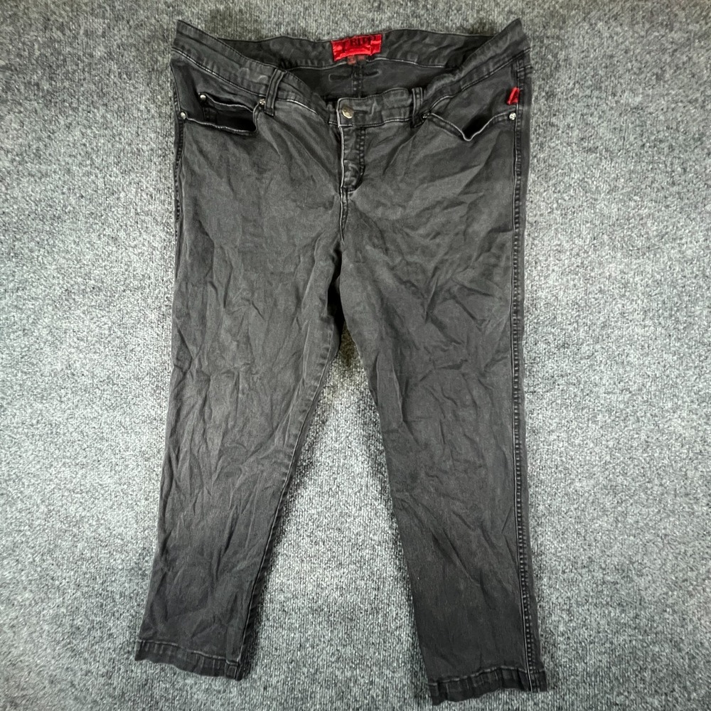 Tripp NYC Jeans Womens 38x24.5 Black Denim‎ Cotton Stretch Dark Wash Mid Rise
